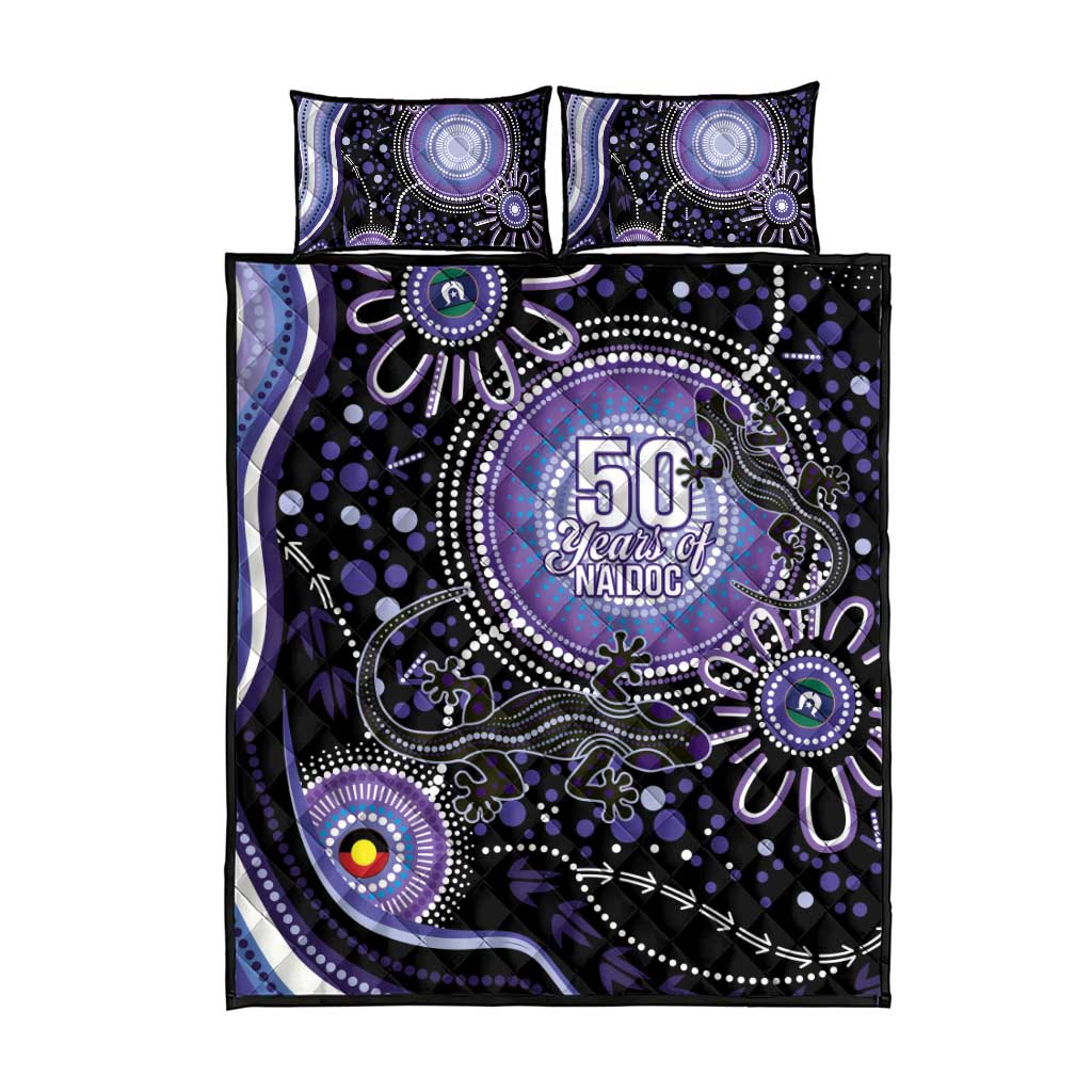 Australia NAIDOC Week Quilt Bed Set Happy 50th Anniversary Purple Version