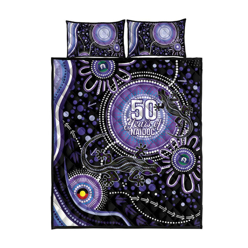 Australia NAIDOC Week Quilt Bed Set Happy 50th Anniversary Purple Version