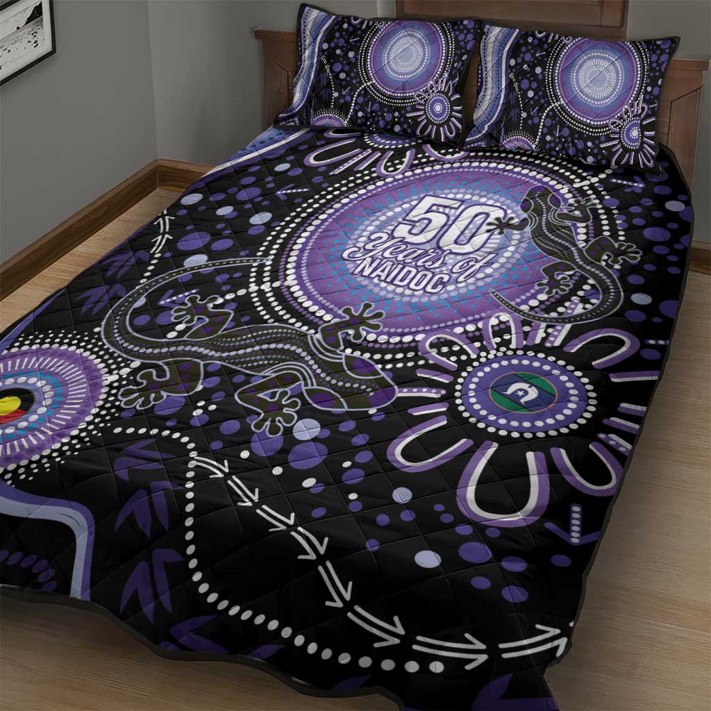 Australia NAIDOC Week Quilt Bed Set Happy 50th Anniversary Purple Version