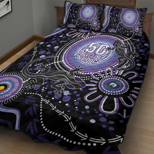 Australia NAIDOC Week Quilt Bed Set Happy 50th Anniversary Purple Version