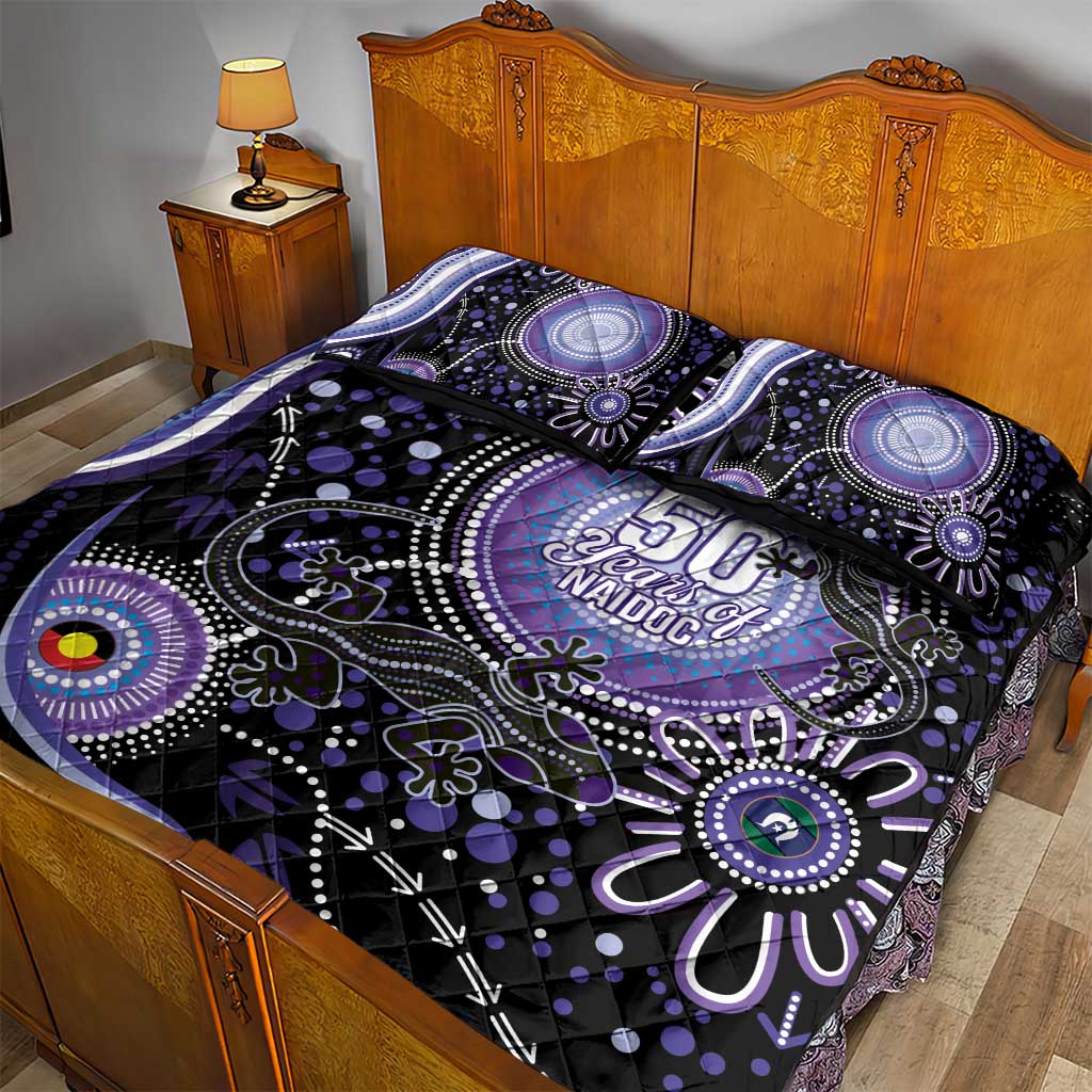 Australia NAIDOC Week Quilt Bed Set Happy 50th Anniversary Purple Version