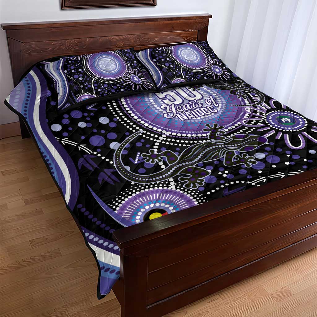Australia NAIDOC Week Quilt Bed Set Happy 50th Anniversary Purple Version