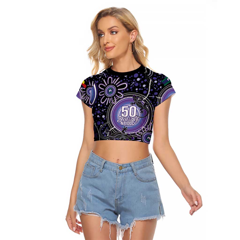 Australia NAIDOC Week Raglan Cropped T Shirt Happy 50th Anniversary Purple Version