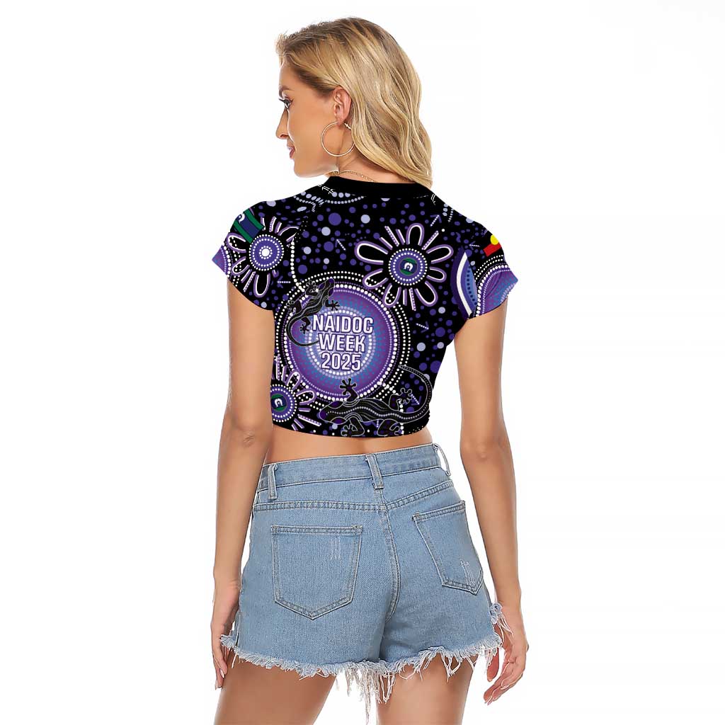 Australia NAIDOC Week Raglan Cropped T Shirt Happy 50th Anniversary Purple Version