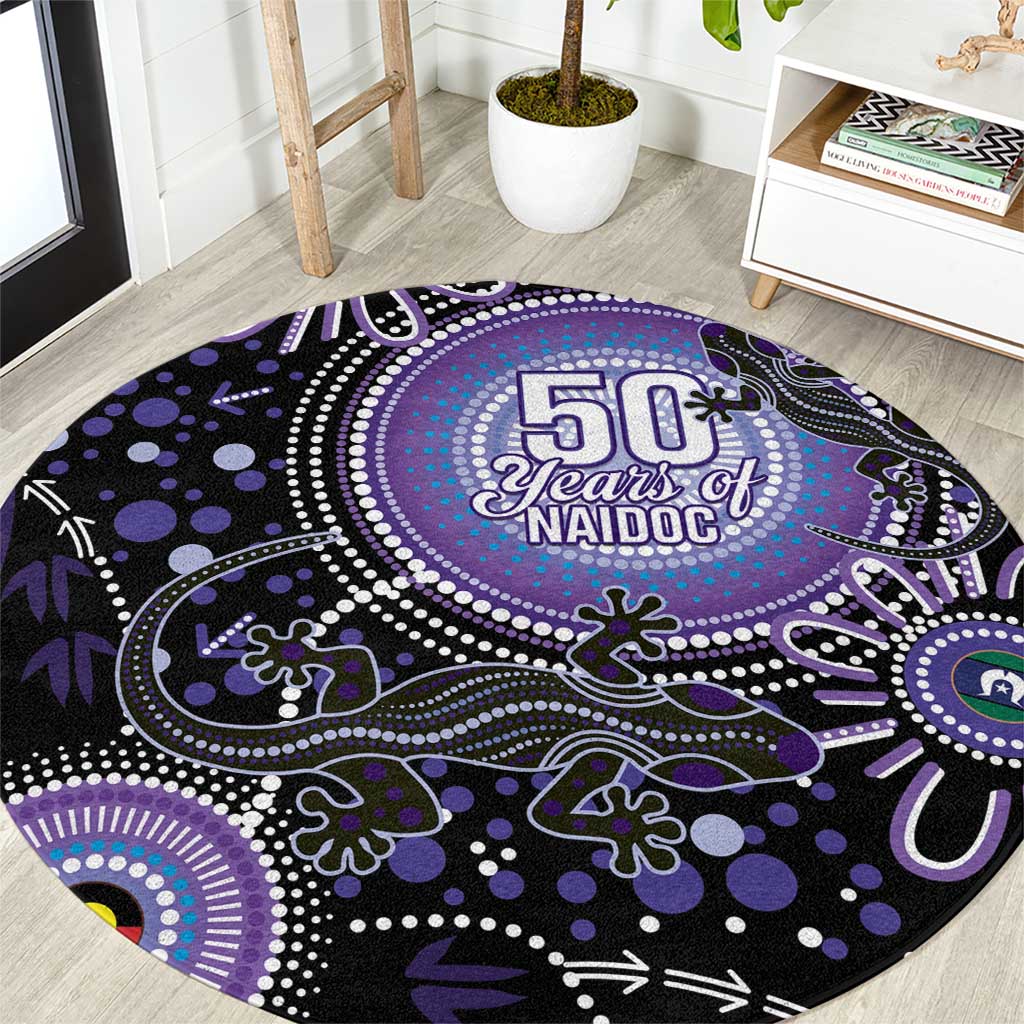 Australia NAIDOC Week Round Carpet Happy 50th Anniversary Purple Version