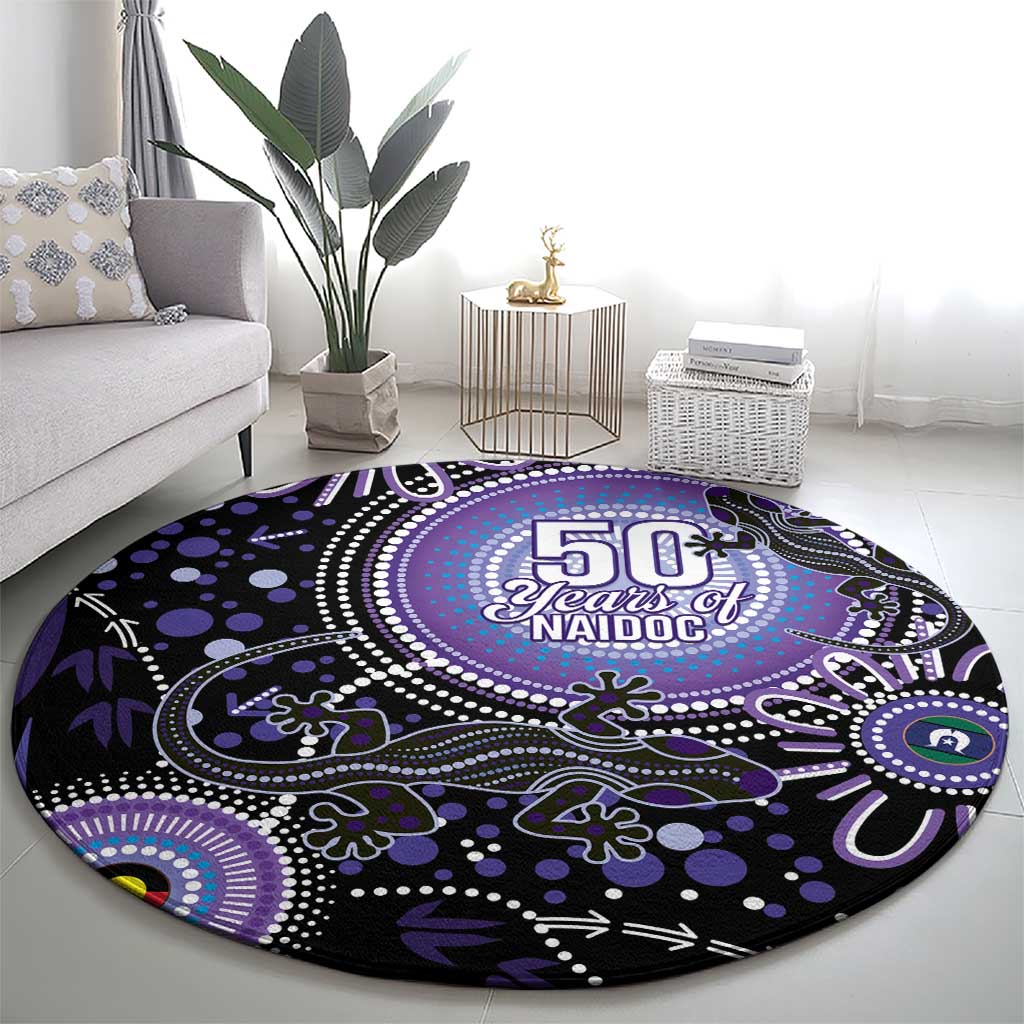 Australia NAIDOC Week Round Carpet Happy 50th Anniversary Purple Version