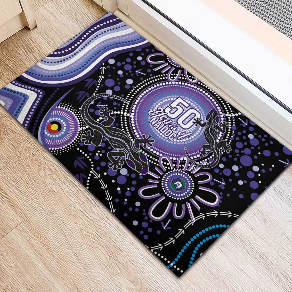 Australia NAIDOC Week Rubber Doormat Happy 50th Anniversary Purple Version