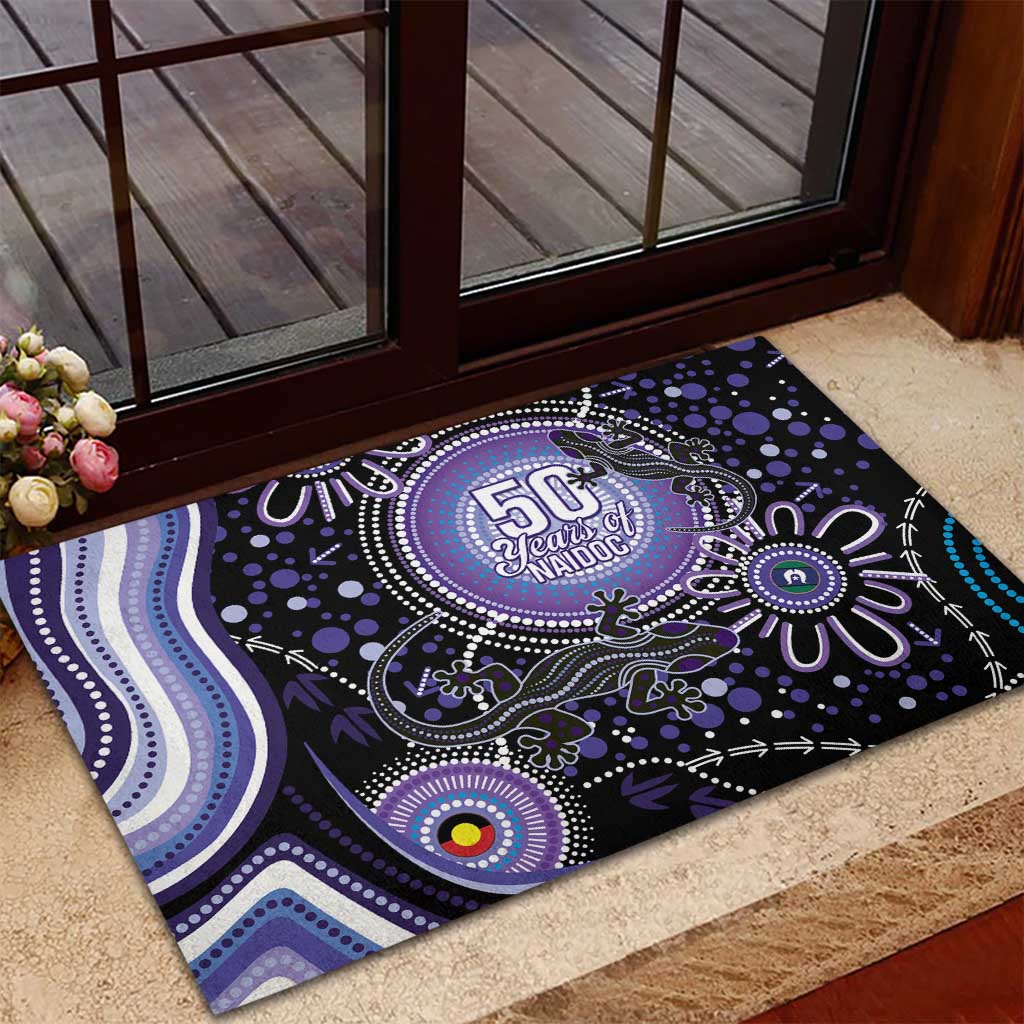 Australia NAIDOC Week Rubber Doormat Happy 50th Anniversary Purple Version