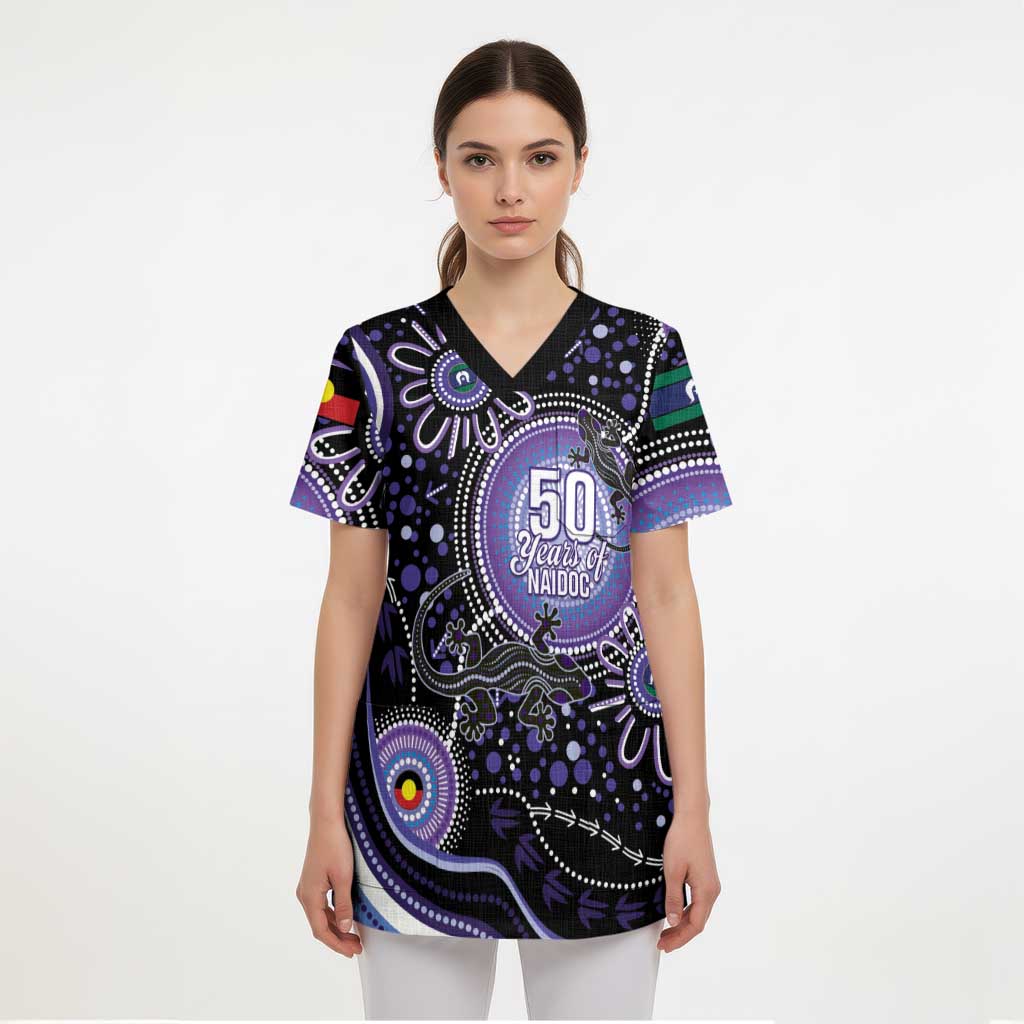 Australia NAIDOC Week Scrub Top Happy 50th Anniversary Purple Version - Aussie Hoodie