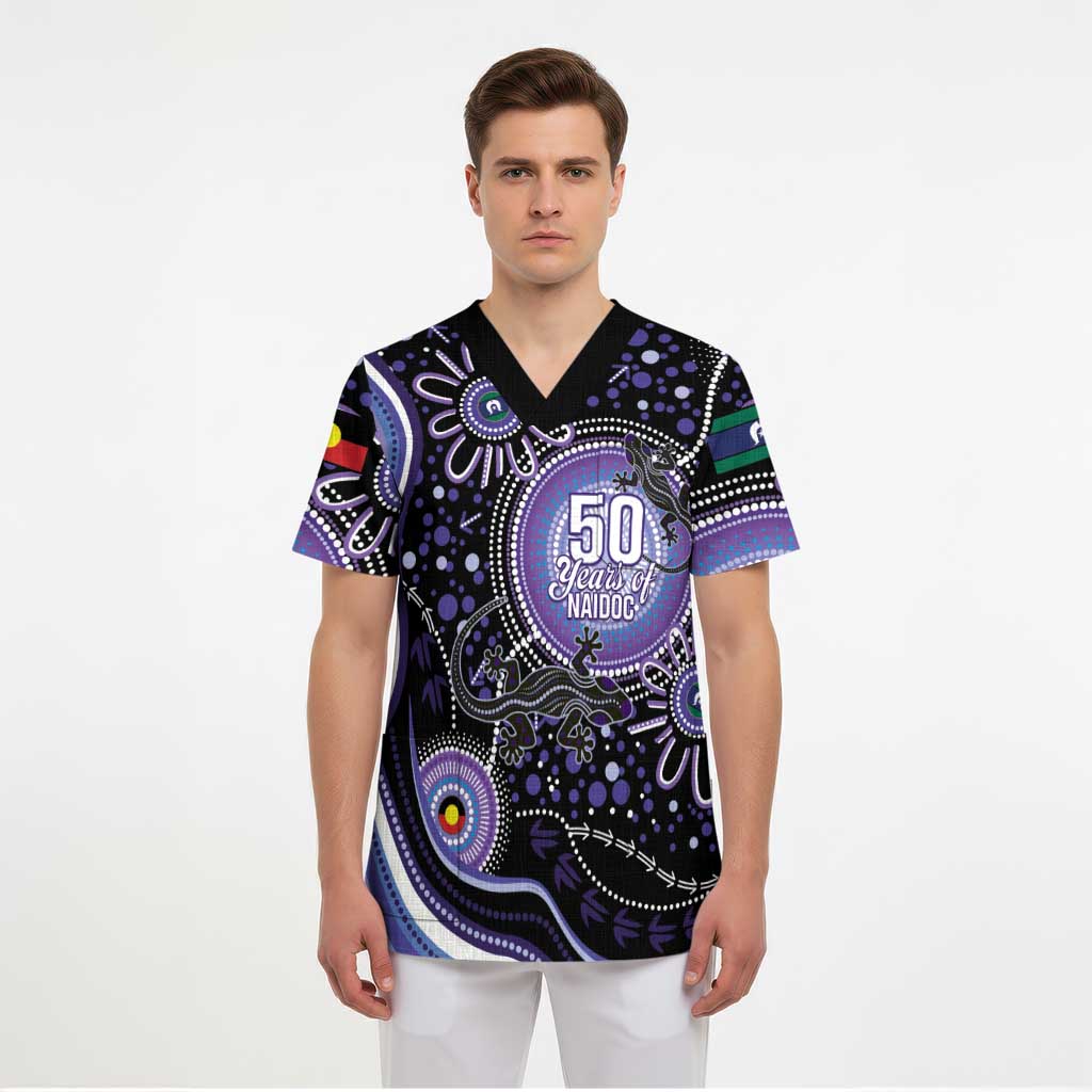 Australia NAIDOC Week Scrub Top Happy 50th Anniversary Purple Version - Aussie Hoodie