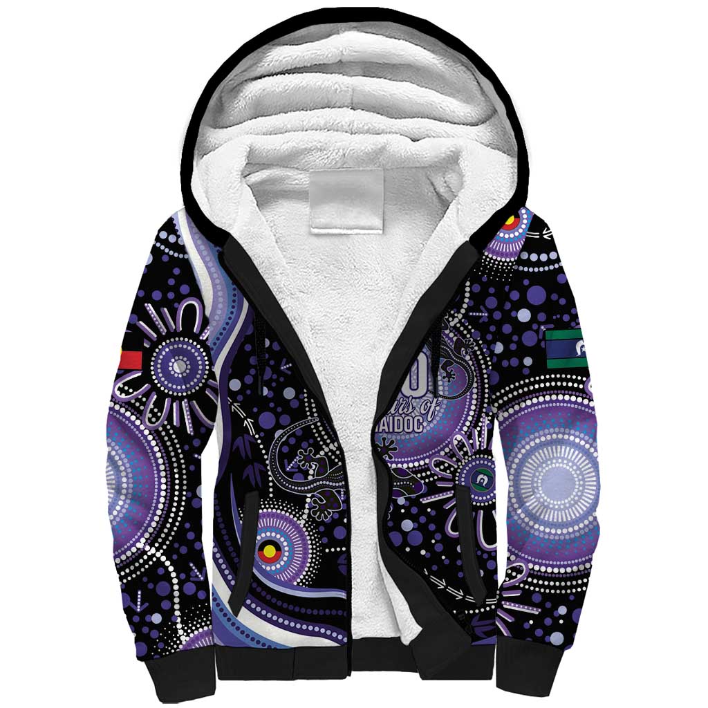 Australia NAIDOC Week Sherpa Hoodie Happy 50th Anniversary Purple Version