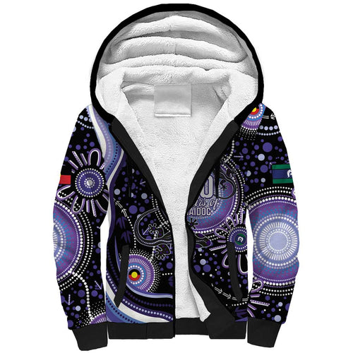 Australia NAIDOC Week Sherpa Hoodie Happy 50th Anniversary Purple Version