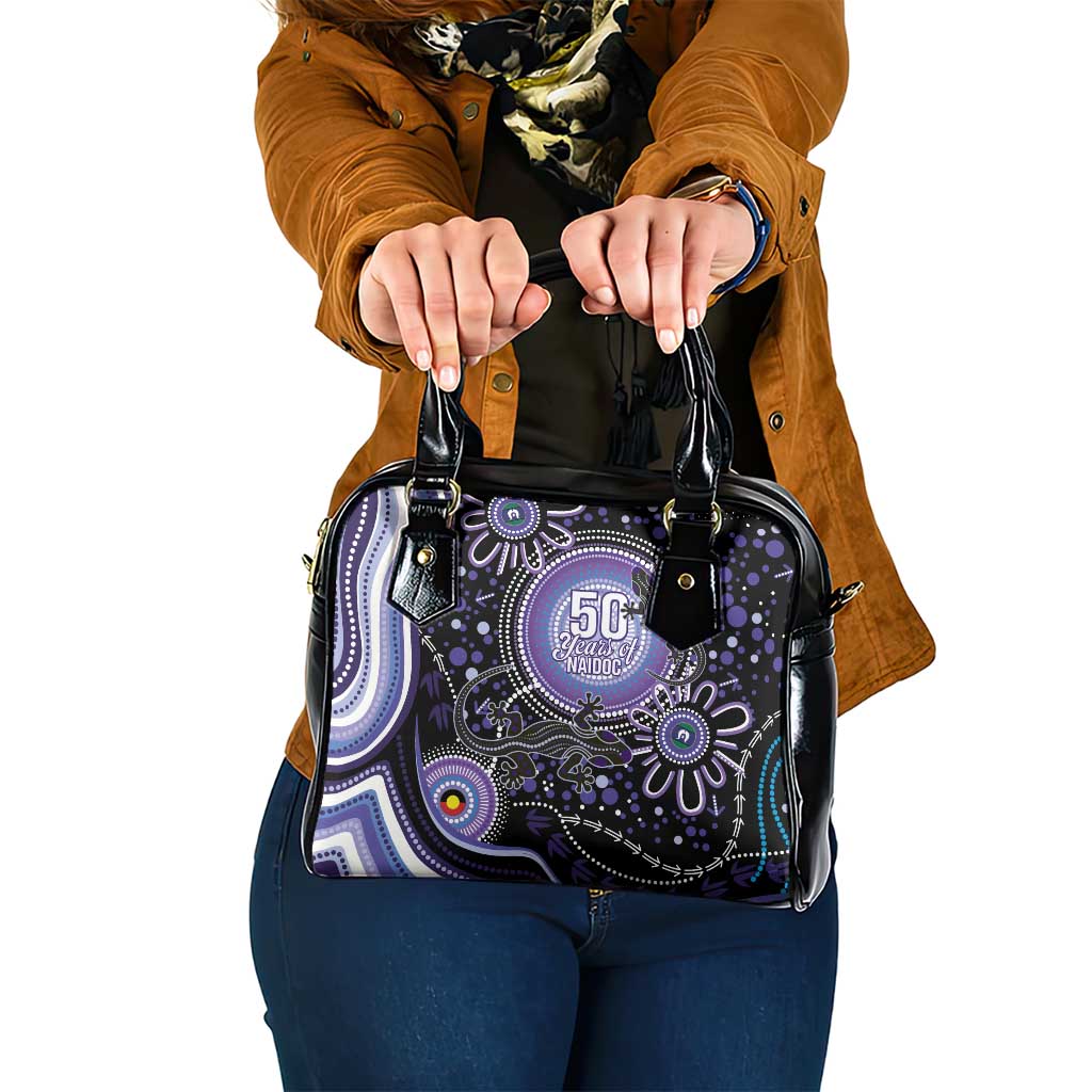 Australia NAIDOC Week Shoulder Handbag Happy 50th Anniversary Purple Version