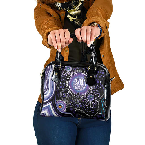 Australia NAIDOC Week Shoulder Handbag Happy 50th Anniversary Purple Version