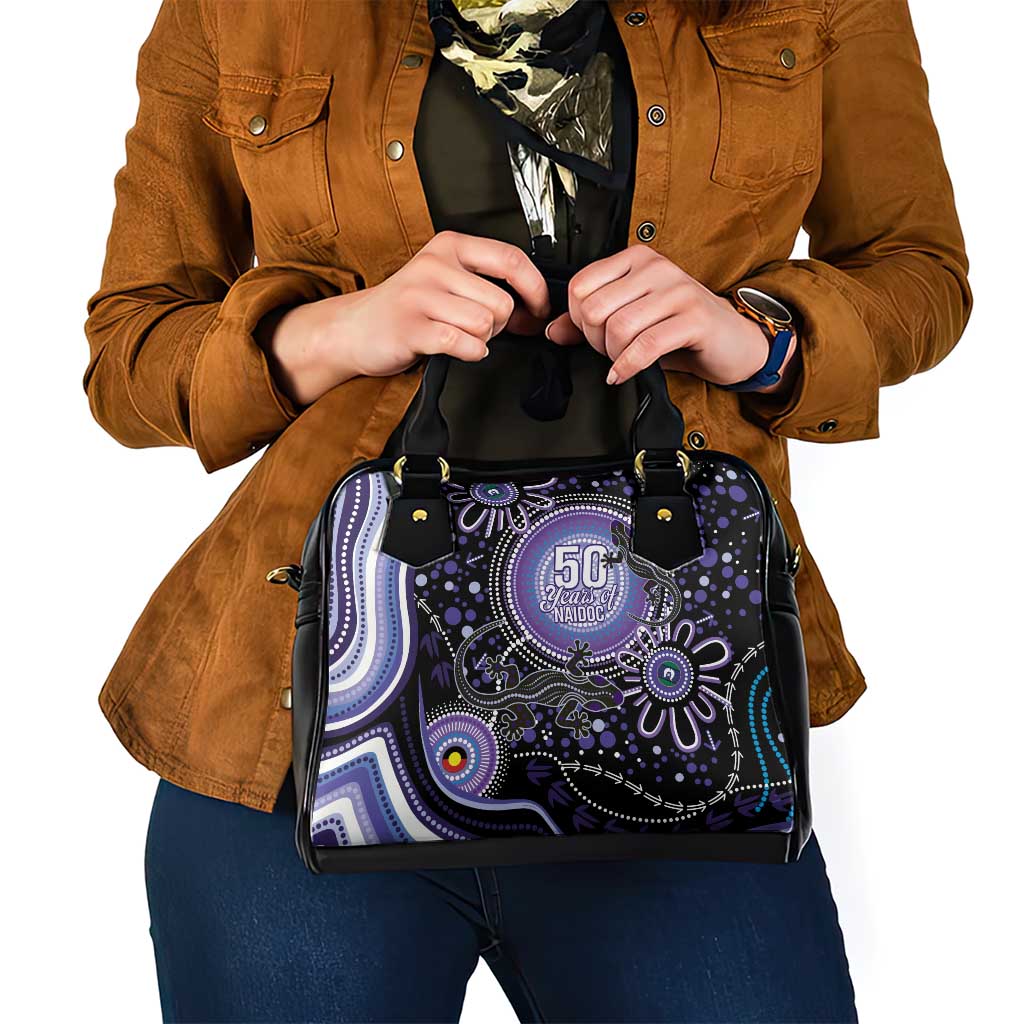 Australia NAIDOC Week Shoulder Handbag Happy 50th Anniversary Purple Version