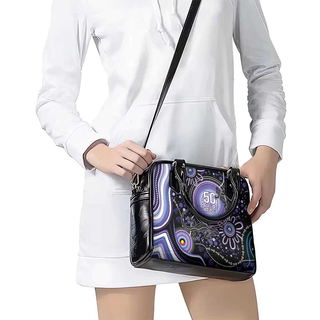 Australia NAIDOC Week Shoulder Handbag Happy 50th Anniversary Purple Version