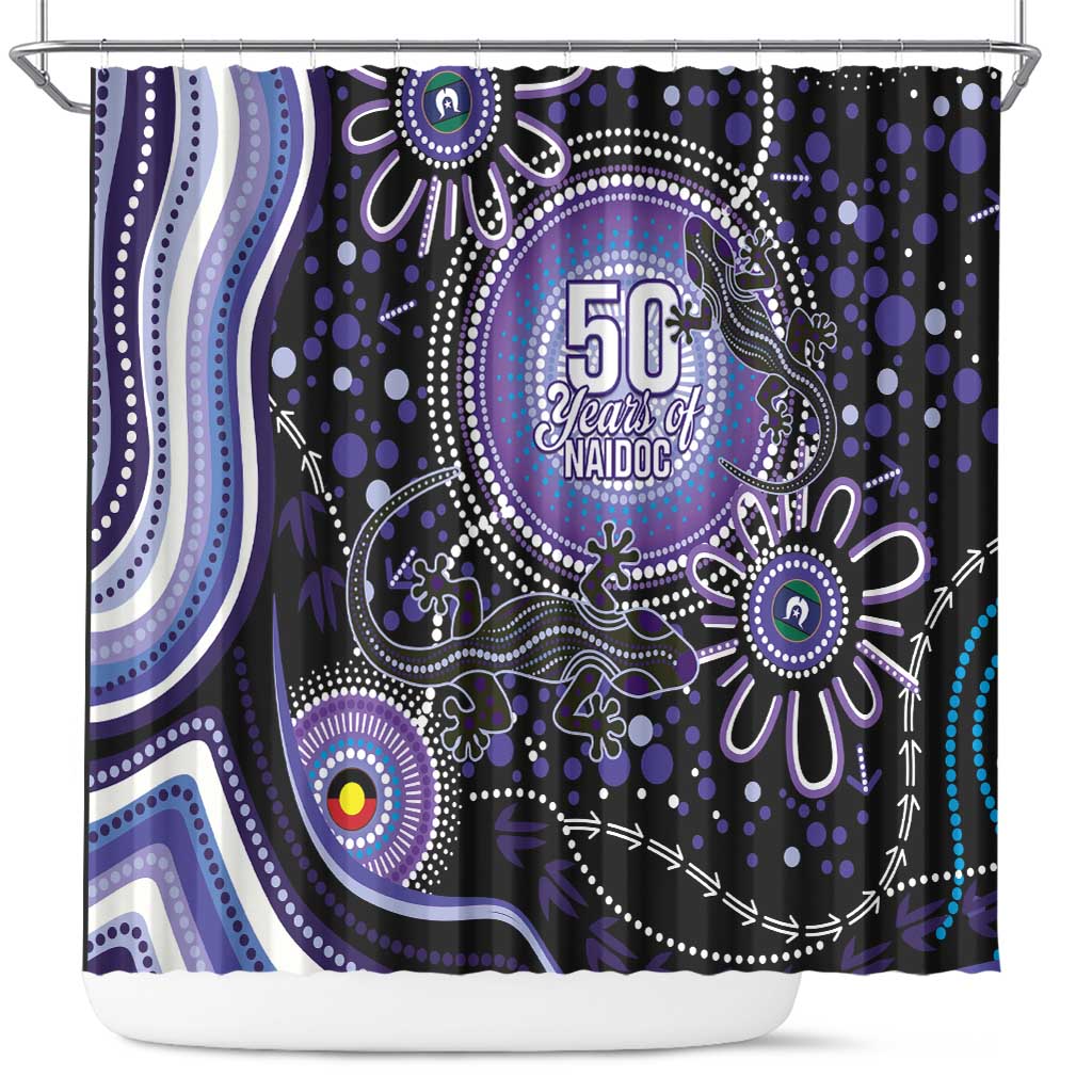 Australia NAIDOC Week Shower Curtain Happy 50th Anniversary Purple Version