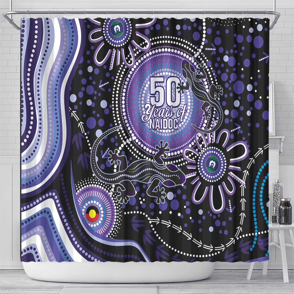 Australia NAIDOC Week Shower Curtain Happy 50th Anniversary Purple Version