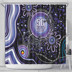 Australia NAIDOC Week Shower Curtain Happy 50th Anniversary Purple Version