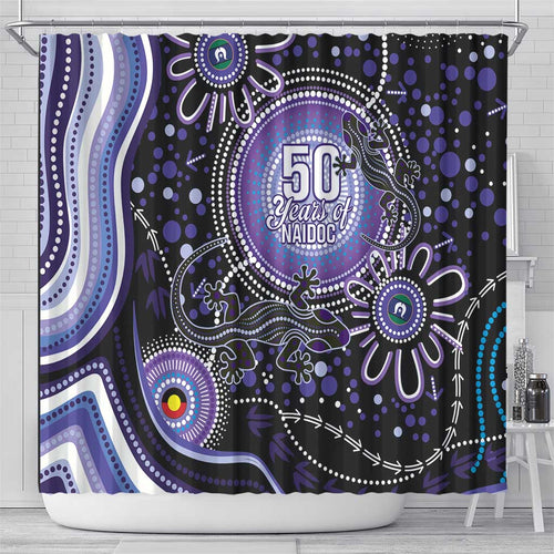 Australia NAIDOC Week Shower Curtain Happy 50th Anniversary Purple Version