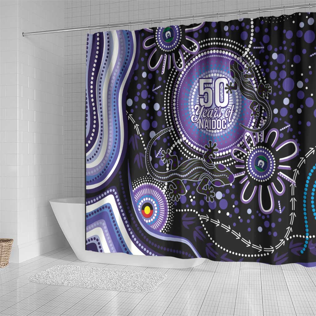 Australia NAIDOC Week Shower Curtain Happy 50th Anniversary Purple Version