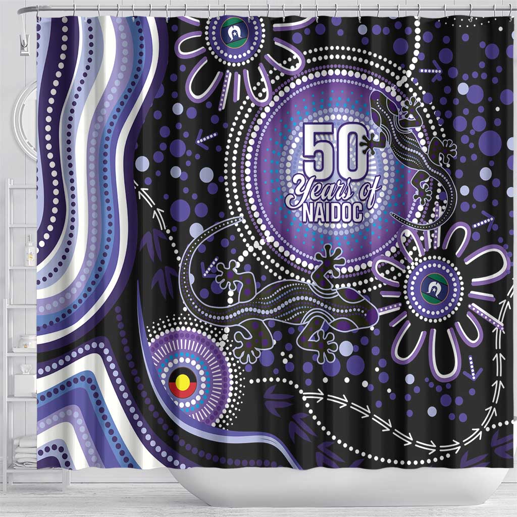 Australia NAIDOC Week Shower Curtain Happy 50th Anniversary Purple Version