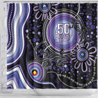 Australia NAIDOC Week Shower Curtain Happy 50th Anniversary Purple Version