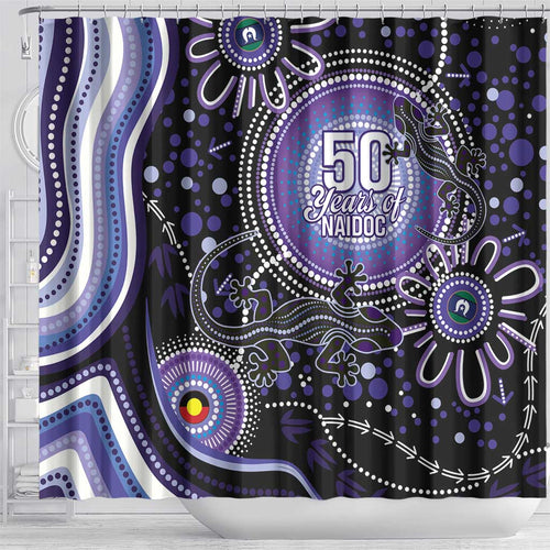 Australia NAIDOC Week Shower Curtain Happy 50th Anniversary Purple Version
