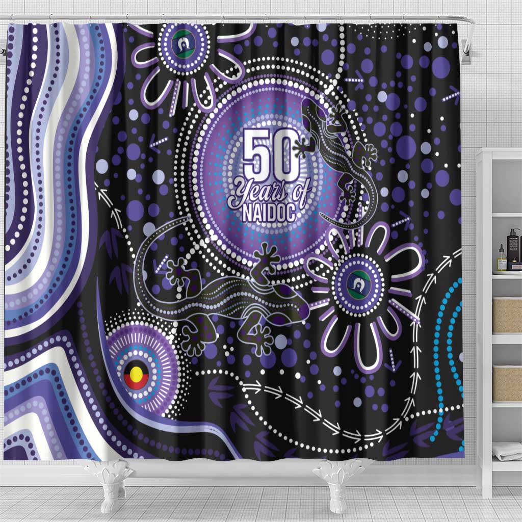 Australia NAIDOC Week Shower Curtain Happy 50th Anniversary Purple Version