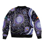 Australia NAIDOC Week Sleeve Zip Bomber Jacket Happy 50th Anniversary Purple Version