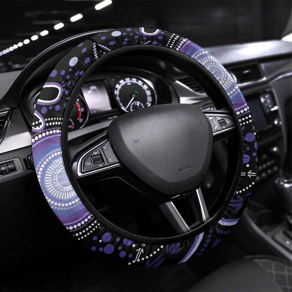Australia NAIDOC Week Steering Wheel Cover Happy 50th Anniversary Purple Version
