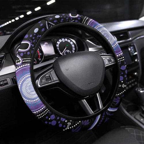 Australia NAIDOC Week Steering Wheel Cover Happy 50th Anniversary Purple Version
