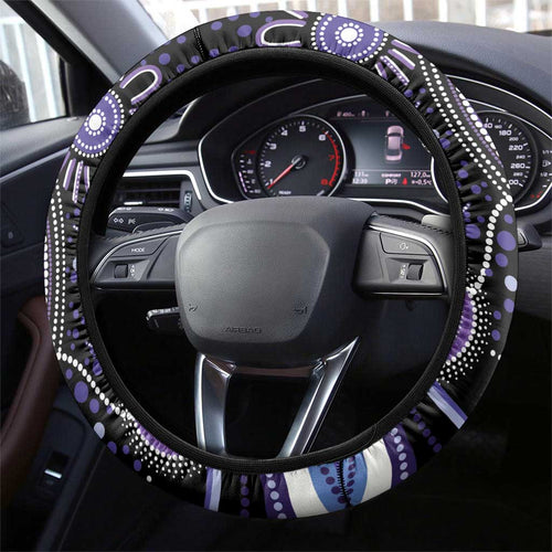Australia NAIDOC Week Steering Wheel Cover Happy 50th Anniversary Purple Version