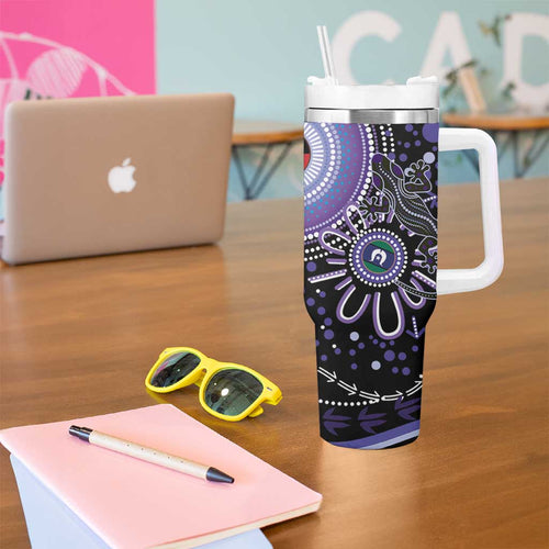 Australia NAIDOC Week Tumbler With Handle Happy 50th Anniversary Purple Version