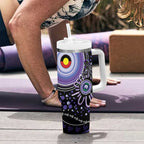Australia NAIDOC Week Tumbler With Handle Happy 50th Anniversary Purple Version