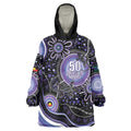 Australia NAIDOC Week Wearable Blanket Hoodie Happy 50th Anniversary Purple Version