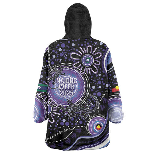 Australia NAIDOC Week Wearable Blanket Hoodie Happy 50th Anniversary Purple Version