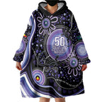 Australia NAIDOC Week Wearable Blanket Hoodie Happy 50th Anniversary Purple Version
