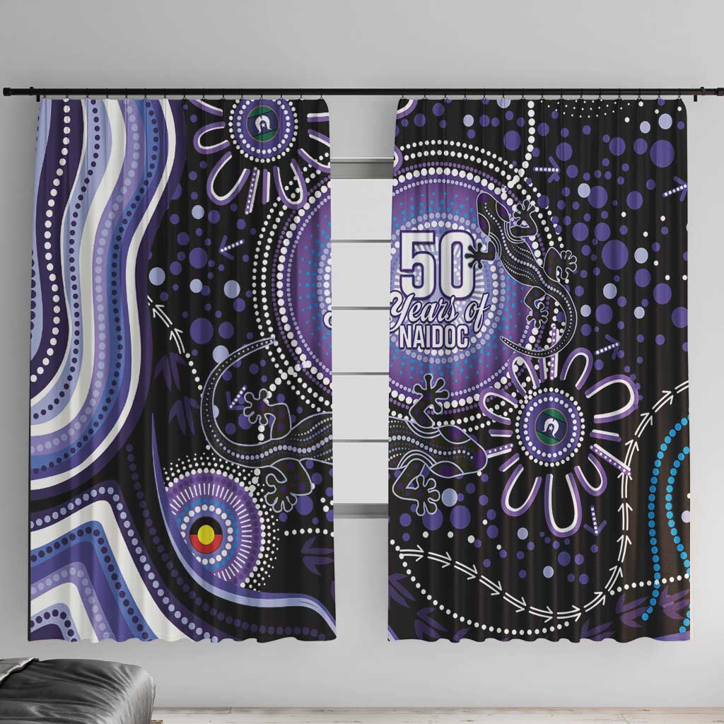 Australia NAIDOC Week Window Curtain Happy 50th Anniversary Purple Version