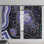 Australia NAIDOC Week Window Curtain Happy 50th Anniversary Purple Version