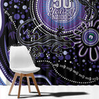 Australia NAIDOC Week Window Curtain Happy 50th Anniversary Purple Version