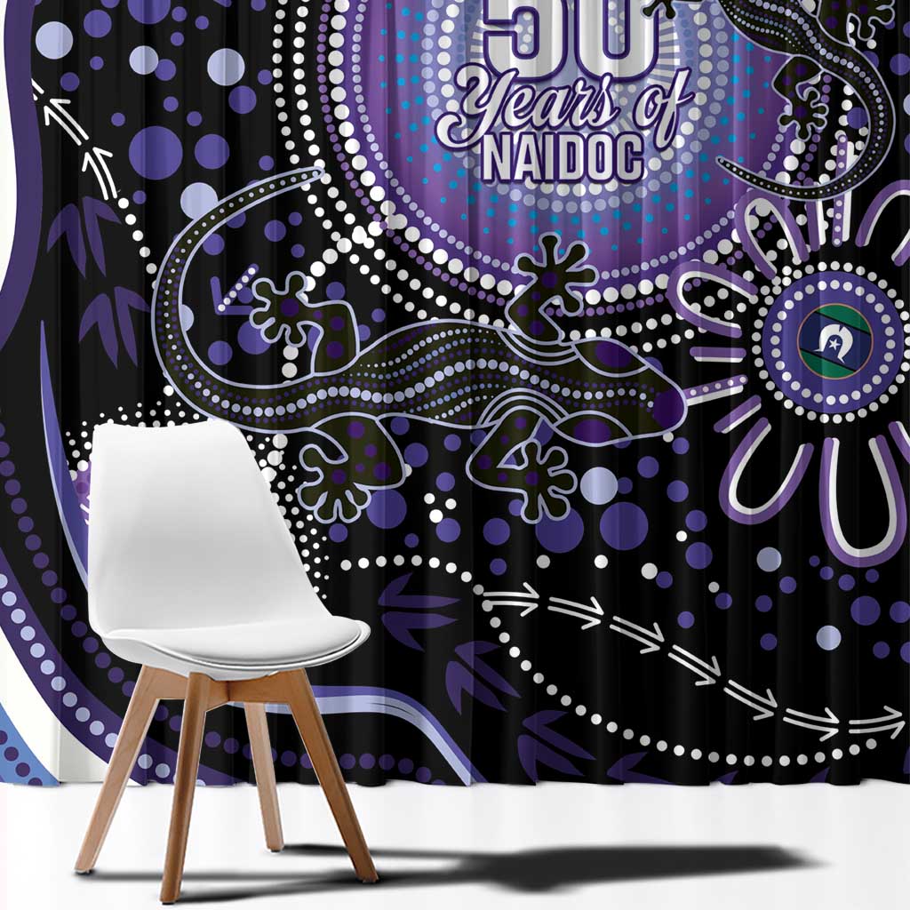 Australia NAIDOC Week Window Curtain Happy 50th Anniversary Purple Version