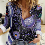 Australia NAIDOC Week Women Casual Shirt Happy 50th Anniversary Purple Version
