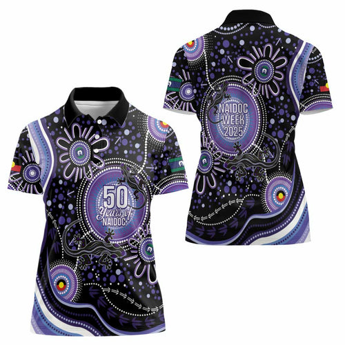 Australia NAIDOC Week Women Polo Shirt Happy 50th Anniversary Purple Version