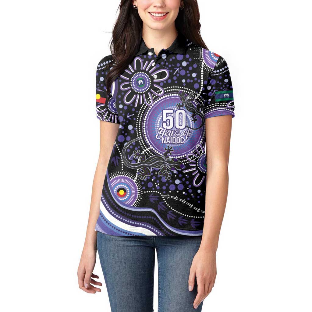 Australia NAIDOC Week Women Polo Shirt Happy 50th Anniversary Purple Version