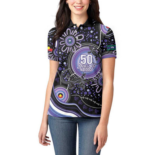 Australia NAIDOC Week Women Polo Shirt Happy 50th Anniversary Purple Version