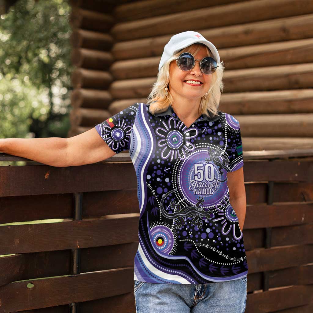 Australia NAIDOC Week Women Polo Shirt Happy 50th Anniversary Purple Version