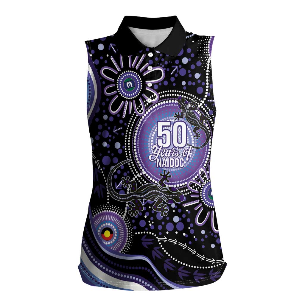 Australia NAIDOC Week Women Sleeveless Polo Shirt Happy 50th Anniversary Purple Version