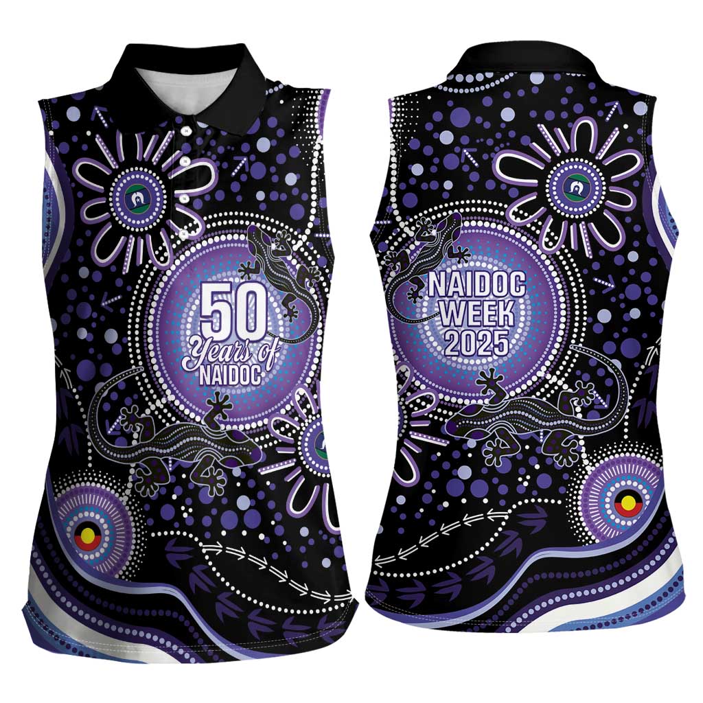 Australia NAIDOC Week Women Sleeveless Polo Shirt Happy 50th Anniversary Purple Version