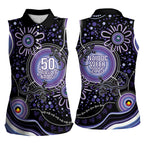 Australia NAIDOC Week Women Sleeveless Polo Shirt Happy 50th Anniversary Purple Version